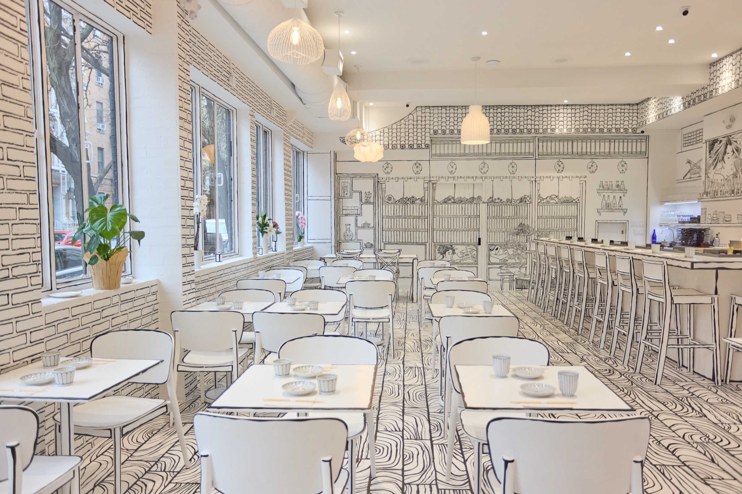 Shirokuro dining room mural